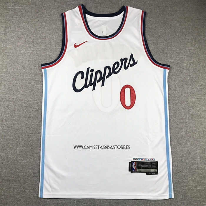 Russell Westbrook NO 0 Camiseta Los Angeles Clippers Association 2024-25 Blanco